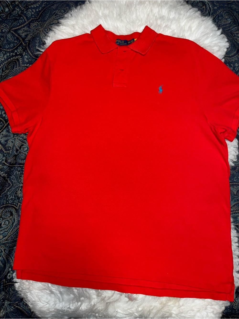 Polo by Ralph Lauren Men’s Bright Red Polo with Blue Pony